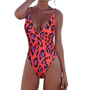 V-Neck Backless One Piece  Swimsuit Bathing Suit Swimwear Beachwear